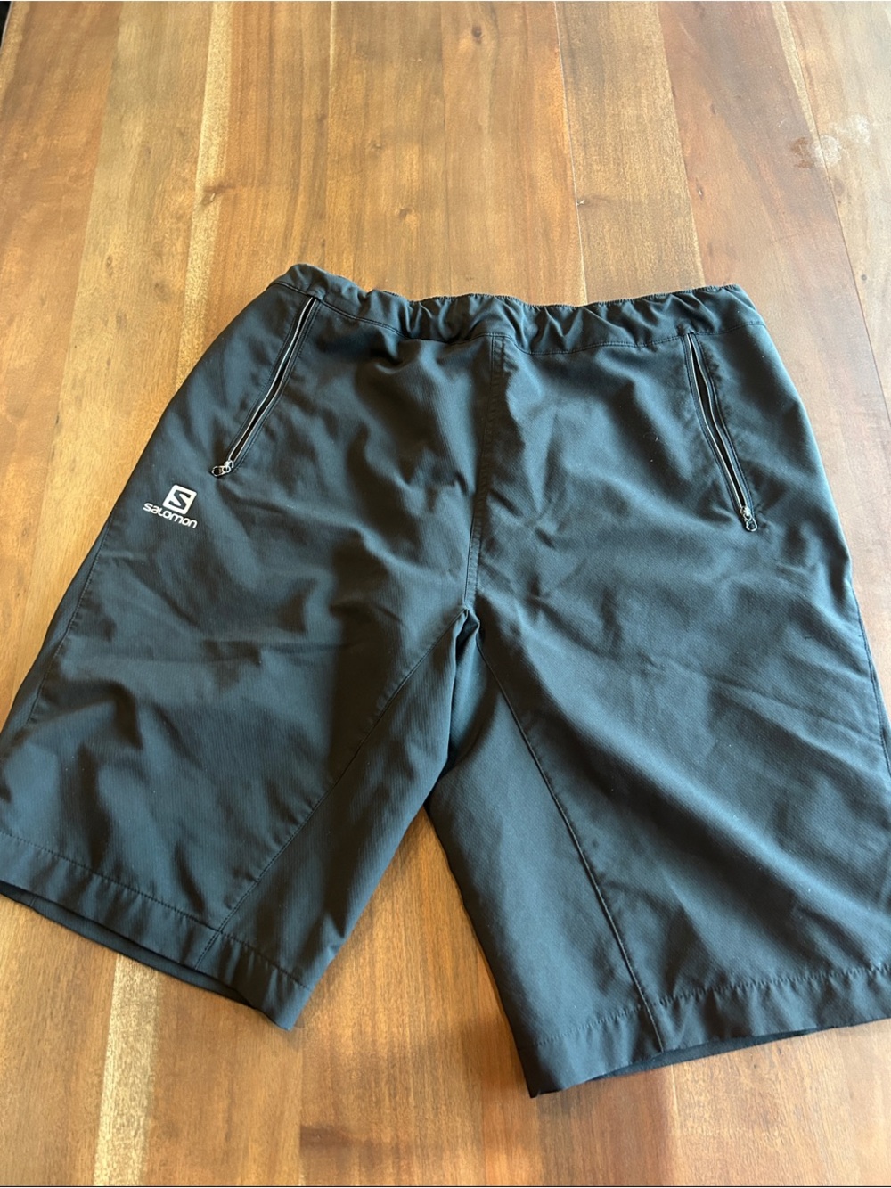 Salomon Men's Black Athletic Zip-Pocket Shorts